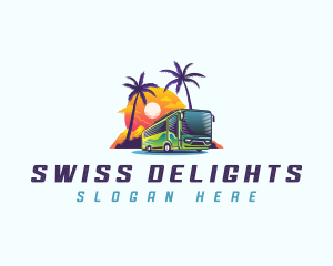 Tropical Shuttle Bus Tour logo design