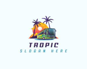 Tropical Shuttle Bus Tour logo design