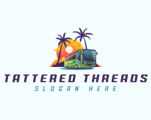 Tropical Shuttle Bus Tour logo design