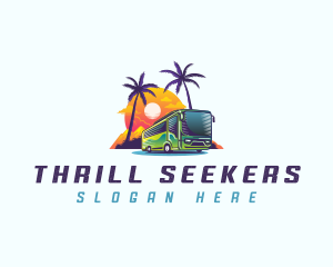 Tropical Shuttle Bus Tour logo design