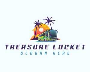 Tropical Shuttle Bus Tour logo design