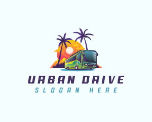 Tropical Shuttle Bus Tour logo design