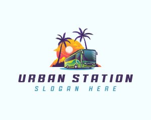 Tropical Shuttle Bus Tour logo design