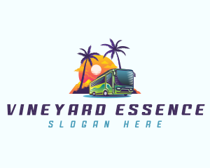 Tropical Shuttle Bus Tour logo design