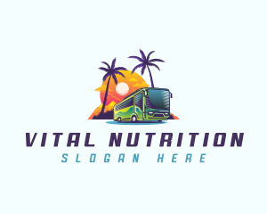 Tropical Shuttle Bus Tour logo design