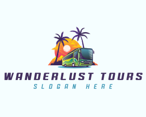 Tropical Shuttle Bus Tour logo design