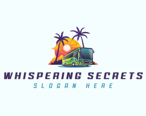 Tropical Shuttle Bus Tour logo design