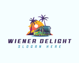 Tropical Shuttle Bus Tour logo design