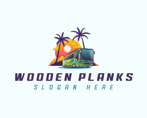 Tropical Shuttle Bus Tour logo design