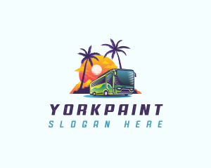 Tropical Shuttle Bus Tour logo design