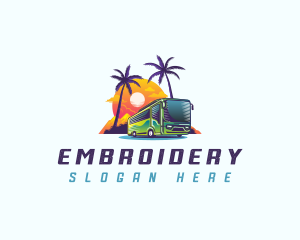 Tropical Shuttle Bus Tour logo design