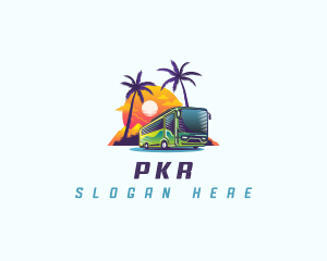 Tropical Shuttle Bus Tour logo design