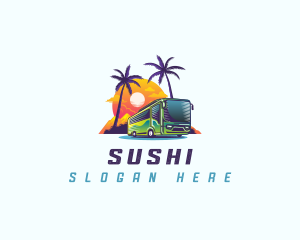 Tropical Shuttle Bus Tour logo design