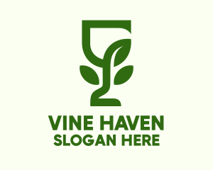 Nature Wine Glass logo design