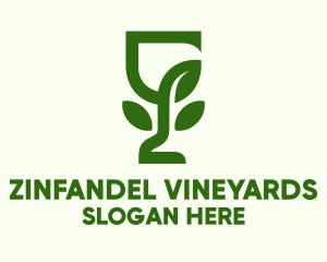 Nature Wine Glass logo design