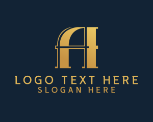 Investor - Gold Letter A Agency logo design