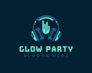 Rave - Headset Party Club logo design