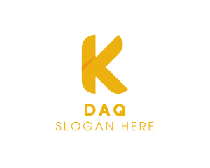 Branding - Golden Letter K logo design
