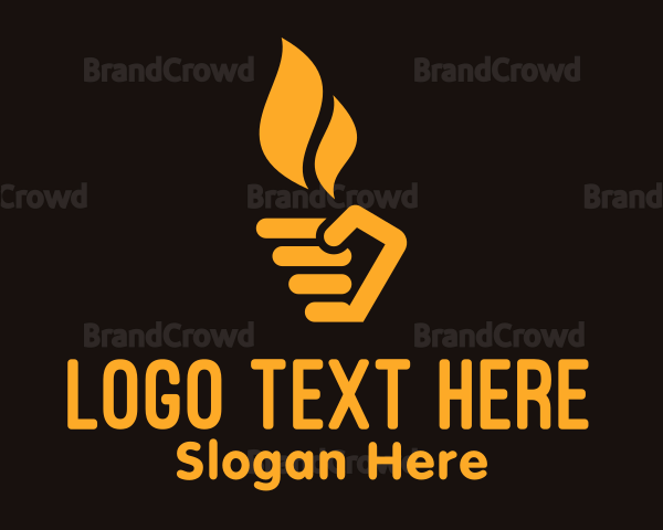 Yellow Hand Torch Logo