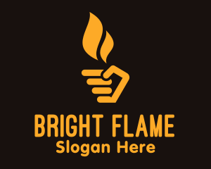 Lighter - Yellow Hand Torch logo design