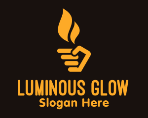 Illumination - Yellow Hand Torch logo design