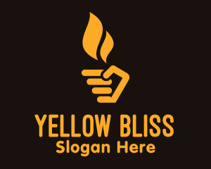 Yellow Hand Torch logo design