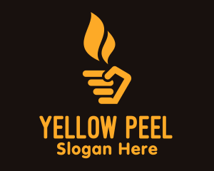 Yellow Hand Torch logo design