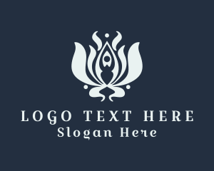 Healthy Lifestyle - Human Zen Lotus logo design