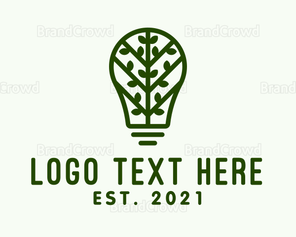 Green Vine Light Bulb Logo