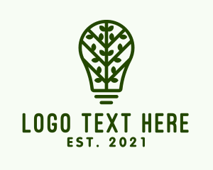 Outline - Green Vine Light Bulb logo design