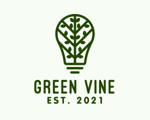 Green Vine Light Bulb  logo design