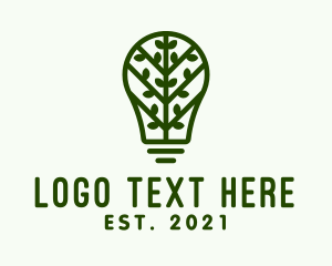 Agriculturist - Green Vine Light Bulb logo design