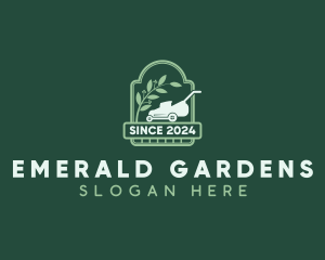 Lawn Mower Yard Gardening logo design