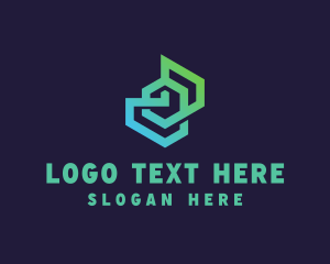 Digital Media - Abstract Geometric Tech logo design
