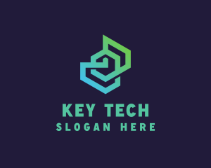 Abstract Geometric Tech logo design