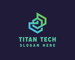 Abstract Geometric Tech logo design