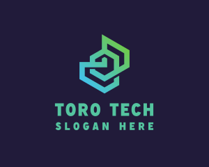 Abstract Geometric Tech logo design