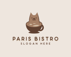 Cat Coffee Latte logo design