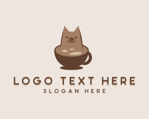 Cute - Cat Coffee Cafe logo design