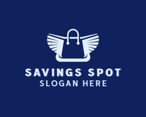 Wings Shopping Bag Retail logo design