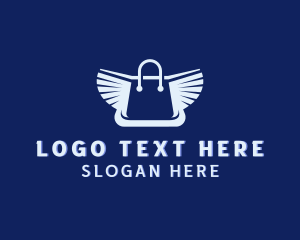 Discount - Wings Shopping Bag Retail logo design