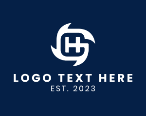 Letter H - Modern Blade Propeller logo design