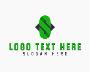 Polygon - Chain Link Letter S logo design