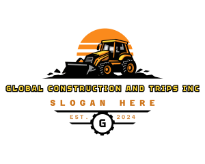Excavator Quarry Construction logo design