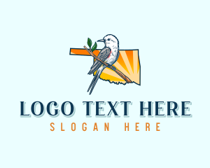 Indian Blanket Flower - Oklahoma Bird Wildlife logo design