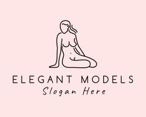 Modeling - Nude Lady Model logo design