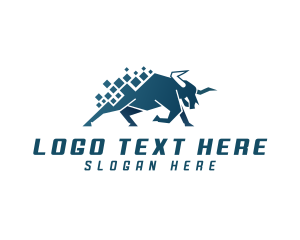 Invest - Pixel Bull Business logo design