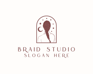 Braid - Braid Hair Moon Star logo design