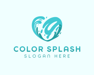 Blue Heart Wave logo design