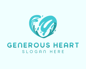 Blue Heart Wave logo design